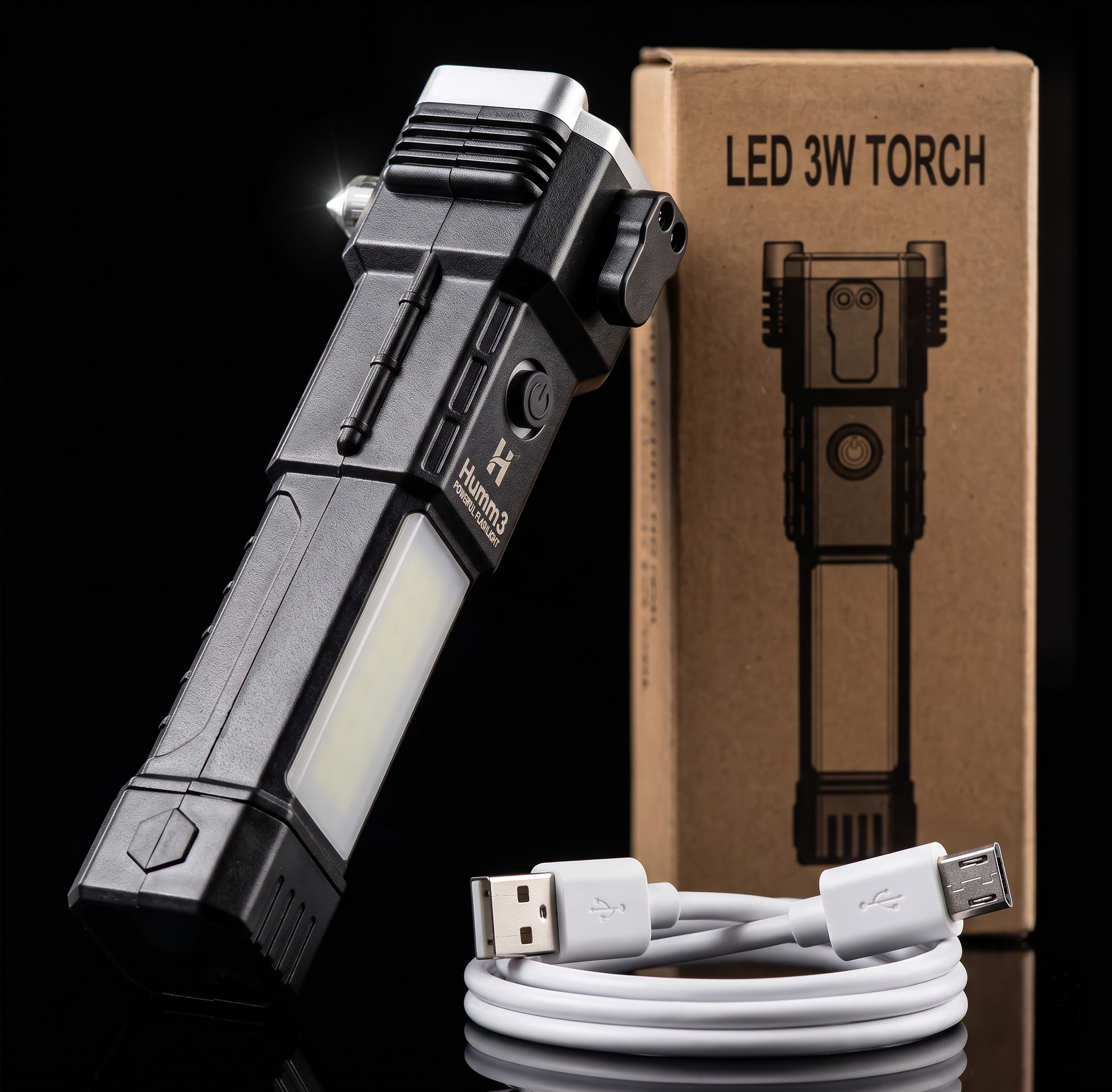 Ultimate 6-in-1 Multifunctional Torch with Long Range & Rechargeable Battery