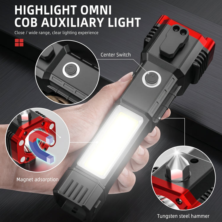 Ultimate 6-in-1 Multifunctional Torch with Long Range & Rechargeable Battery