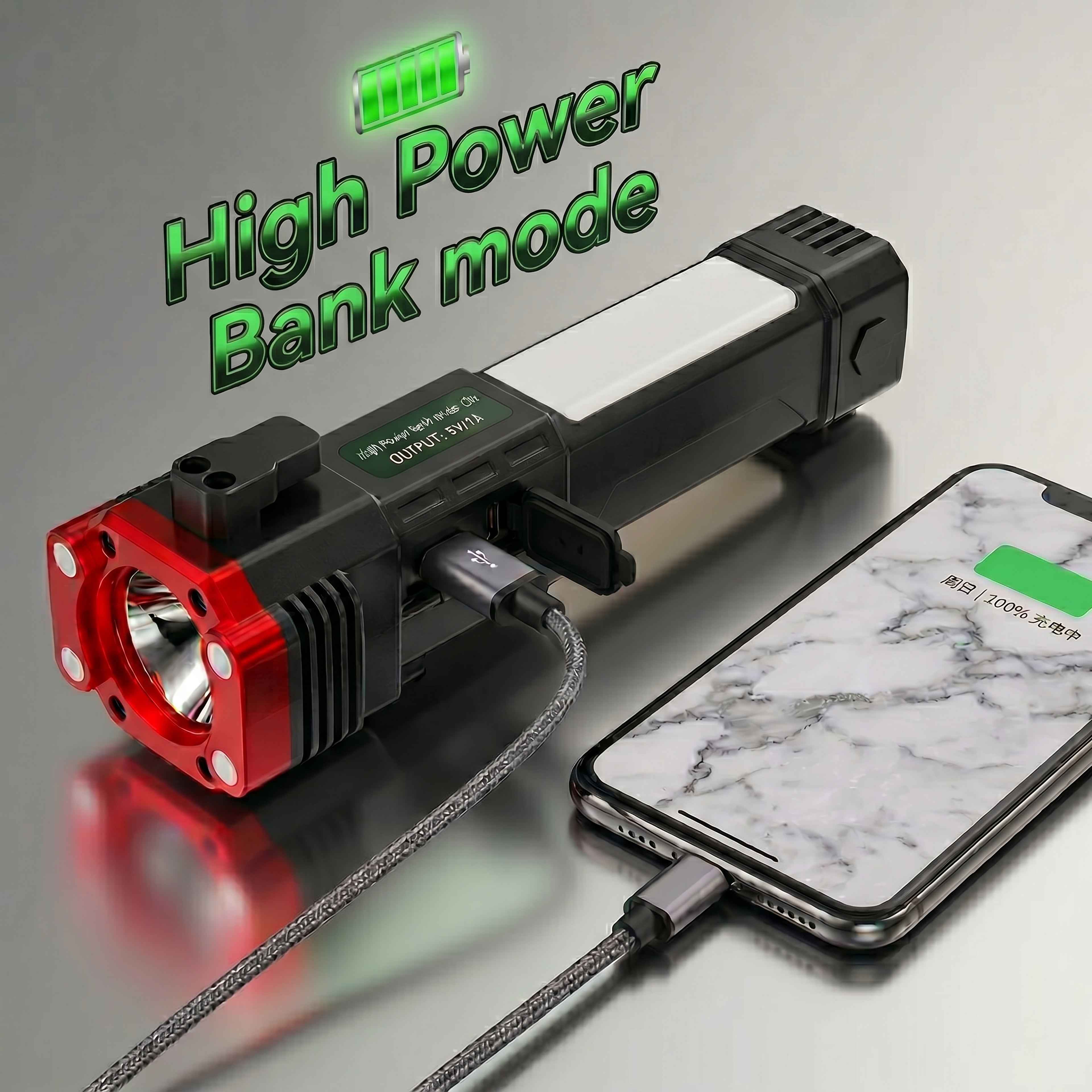 Ultimate 6-in-1 Multifunctional Torch with Long Range & Rechargeable Battery