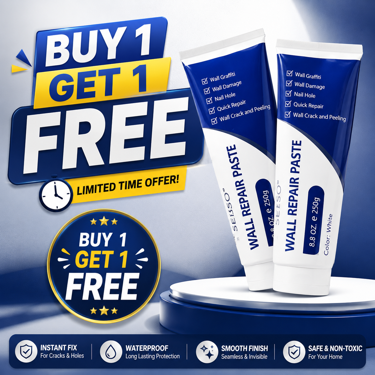 5-Minute Wall Restoration Magic Paste with Long-Lasting Crack Protection Finish (BUY 1 GET 1 FREE)