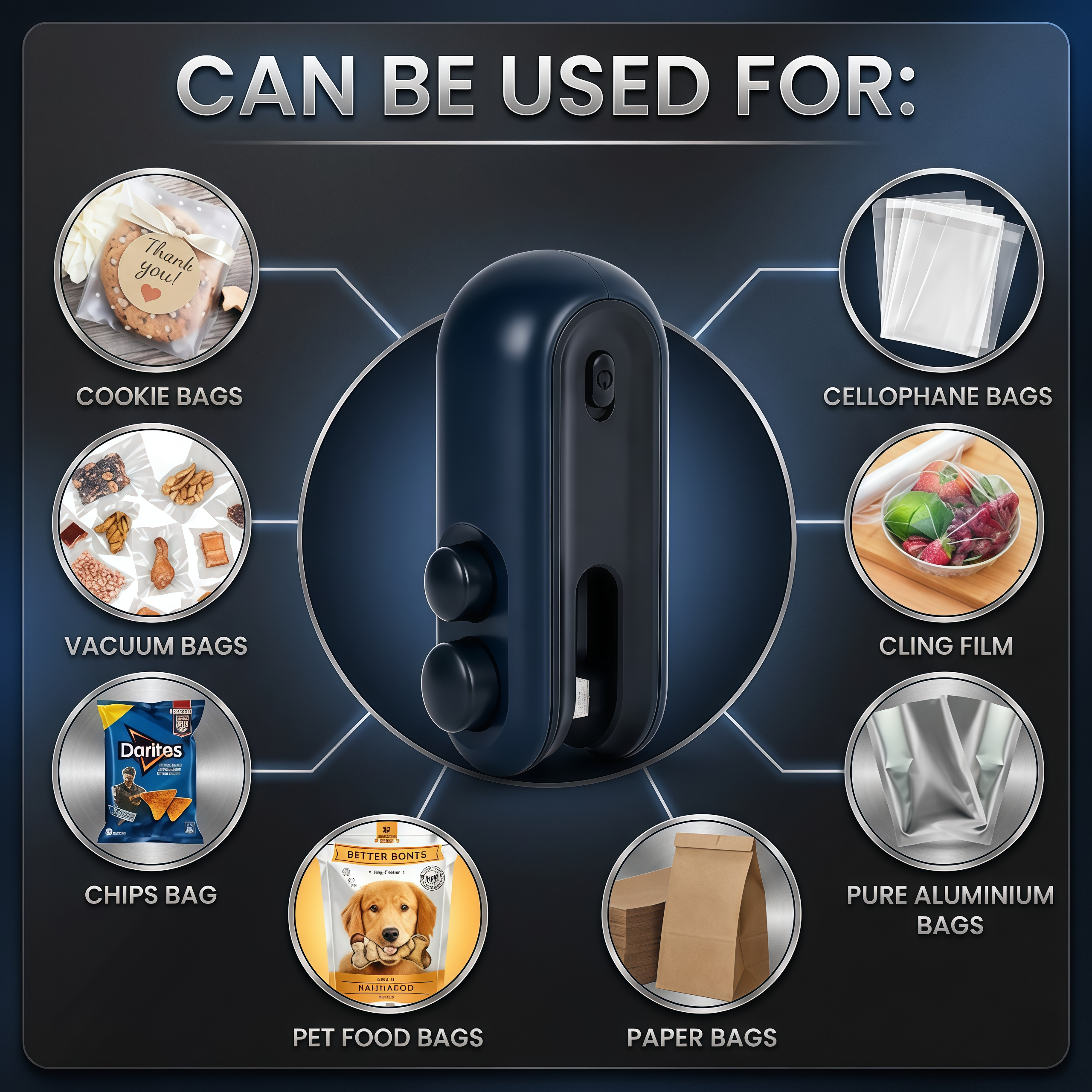 Premium Mini Portable Sealing Machine with Built-in Cutter & Magnetic Back